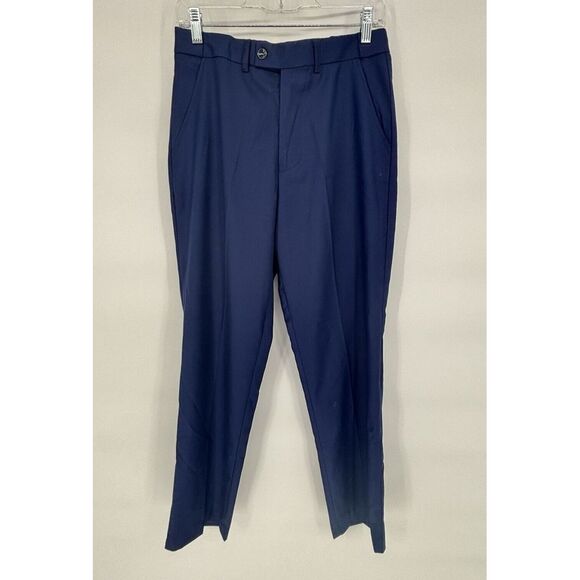Pleated Dress Pants Men's Size X-Small Navy Blue Tapered Leg‎ - Picture 1 of 10
